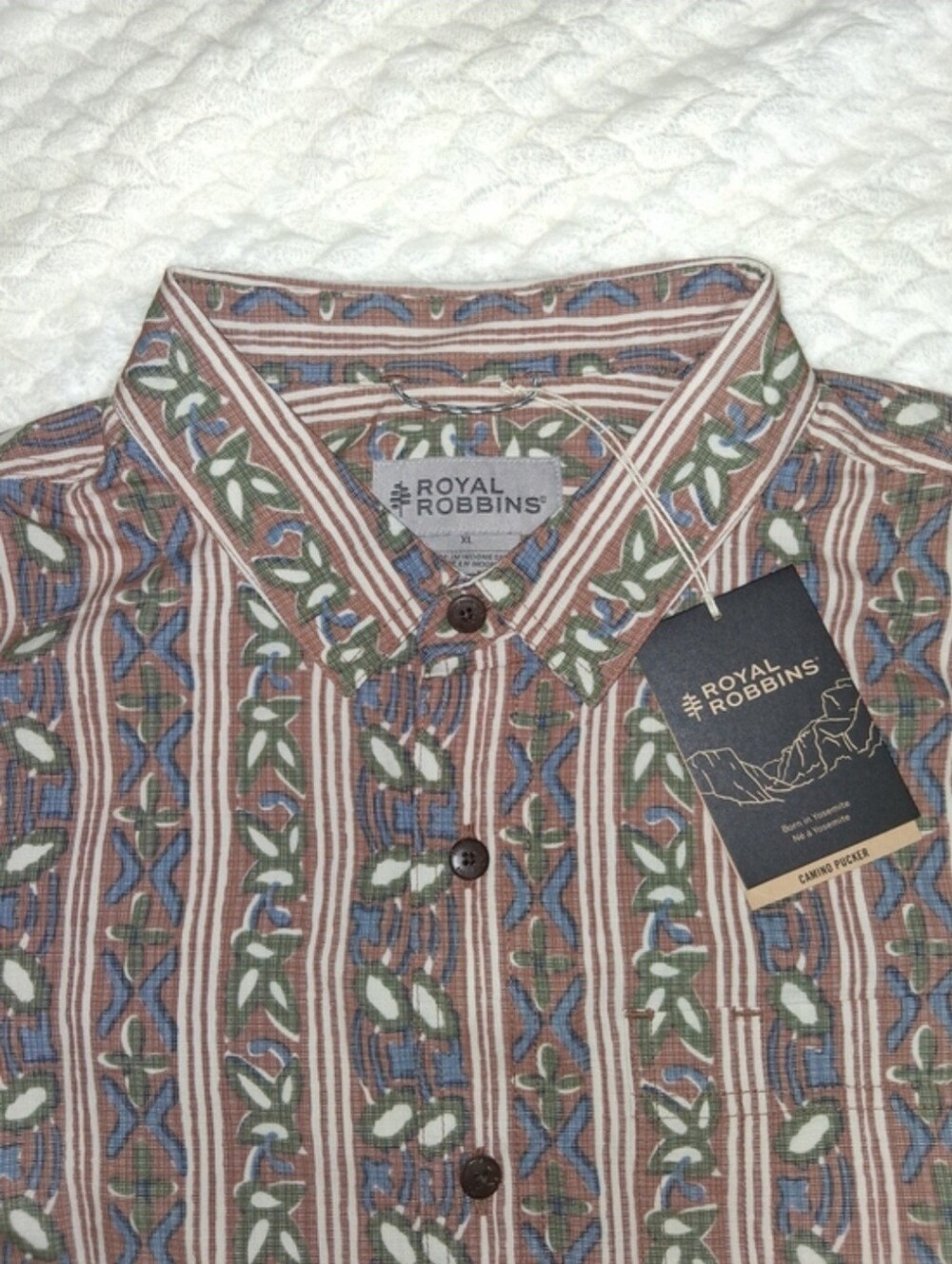 Royal Robbins Men’s Camino Pucker Short Sleeve Button Up Shirt XL
